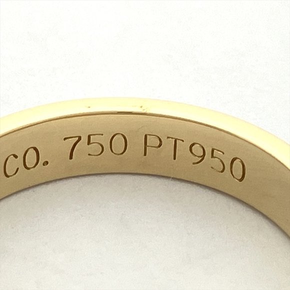 Tiffany & Co. Together Milgrain Band Ring, Size 8 K18YG, PT950, Yellow Gold,... - Picture 6 of 8